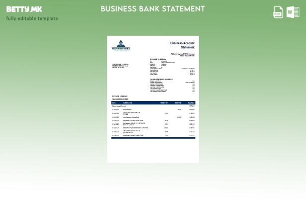 модерен стил Атласмонт изјава за претпријатие за сметка Шаблон Word и PDF шаблон